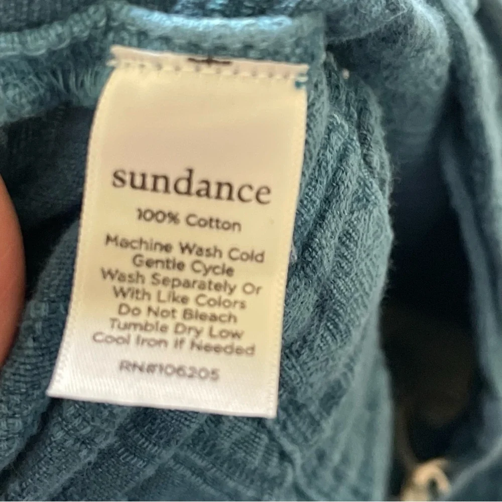 Sundance Teal Blue Textured Pull-On Pants